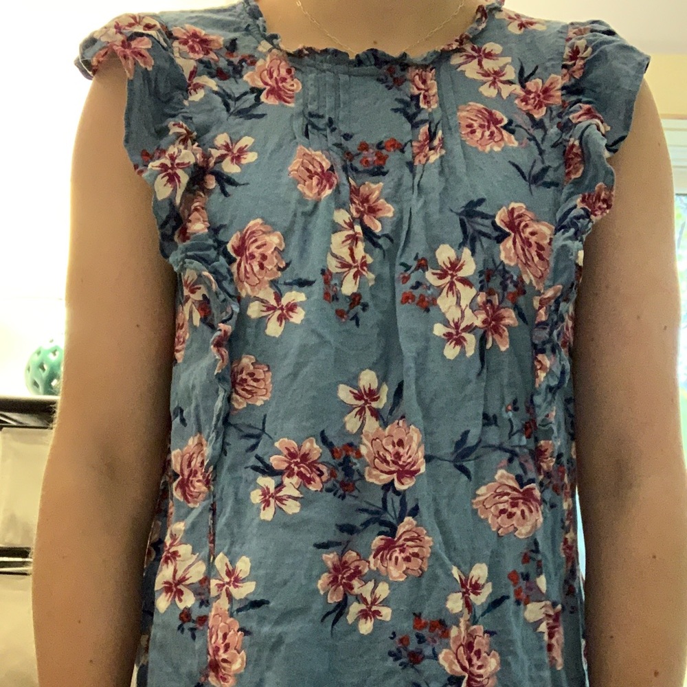 🧚ruffled flower blouse